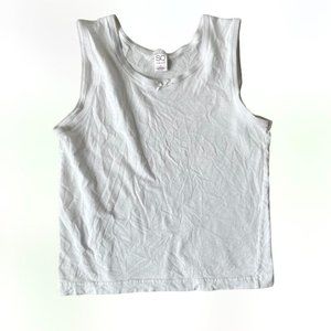 vintage y2k white cami/tank top with dainty bow + lace details